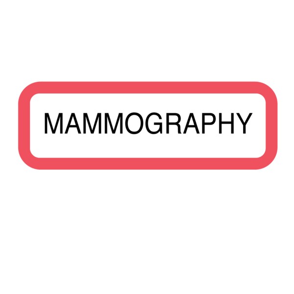 Position Labels - Mammography 1/2" x 1-1/2" White w/Red & Black